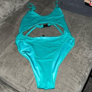 Teal one piece swimsuit